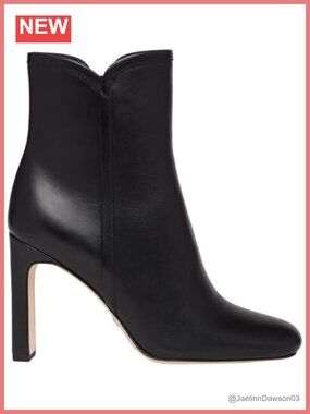 Kaya Ankle Boot High Heel Dress Bootie Black Leather